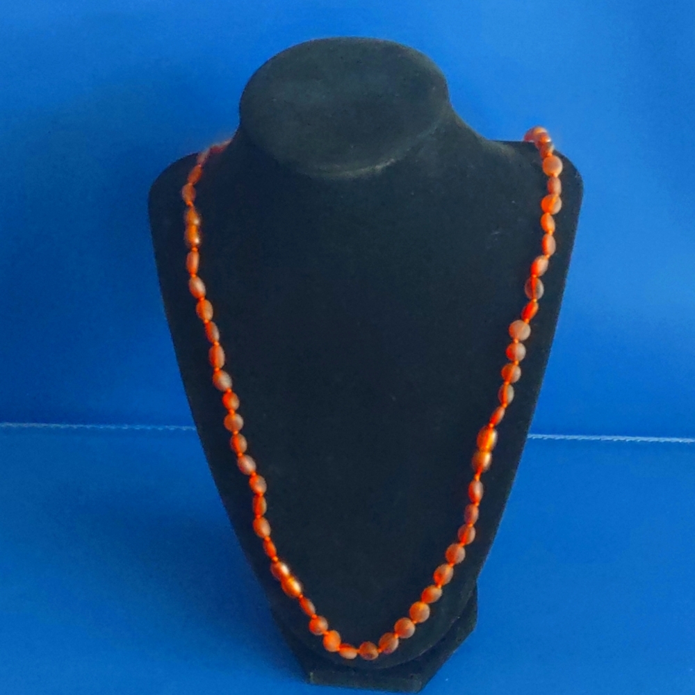 Natural Raw Baltic Amber Honey Brown Long Necklace